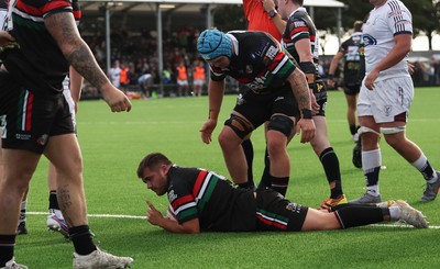101026 Swansea RFC v Ebbw Vale, Super Rugbi Cymru - Ebbw Vale drive over for Ieuan Morris of Ebbw Vale to score try