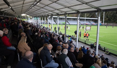 101026 Swansea RFC v Ebbw Vale, Super Rugbi Cymru - Supporters watch the first match at re-developed St Helens
