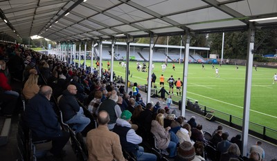 101026 Swansea RFC v Ebbw Vale, Super Rugbi Cymru - Supporters watch the first match at re-developed St Helens
