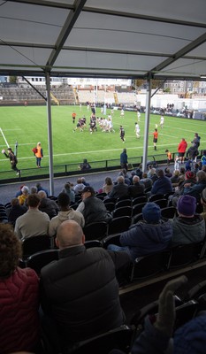 101026 Swansea RFC v Ebbw Vale, Super Rugbi Cymru - Supporters watch the first match at re-developed St Helens