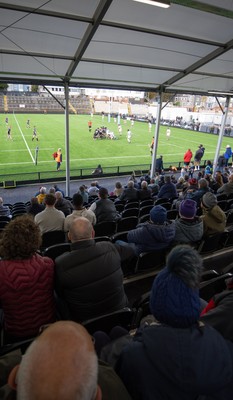 101026 Swansea RFC v Ebbw Vale, Super Rugbi Cymru - Supporters watch the first match at re-developed St Helens