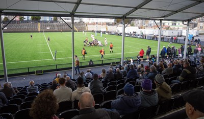 101026 Swansea RFC v Ebbw Vale, Super Rugbi Cymru - Supporters watch the first match at re-developed St Helens