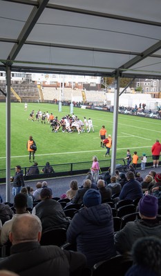 101026 Swansea RFC v Ebbw Vale, Super Rugbi Cymru - Supporters watch the first match at re-developed St Helens