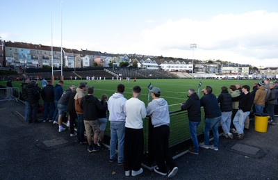 101026 Swansea RFC v Ebbw Vale, Super Rugbi Cymru - Supporters watch the first match at re-developed St Helens