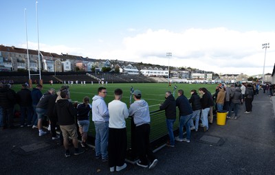101026 Swansea RFC v Ebbw Vale, Super Rugbi Cymru - Supporters watch the first match at re-developed St Helens