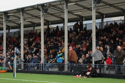 101026 Swansea RFC v Ebbw Vale, Super Rugbi Cymru - Supporters watch the match