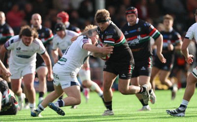 101026 Swansea RFC v Ebbw Vale, Super Rugbi Cymru - Ryan Jenkins of Ebbw Vale charges forward