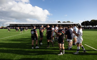 101026 Swansea RFC v Ebbw Vale, Super Rugbi Cymru - The teams applaud each other off at the end of the match
