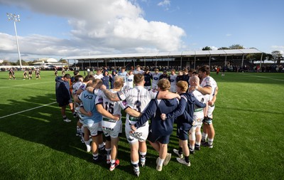 101026 Swansea RFC v Ebbw Vale, Super Rugbi Cymru - Swansea huddle up at the end of the match