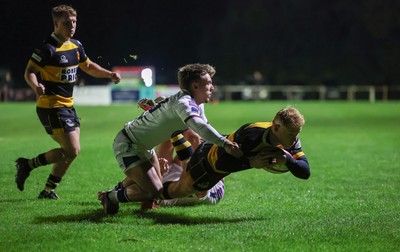 021025 - Swansea RFC v Newport RFC, Super Rygbi Cymru - Dai Richards of Newport crashes over to score try