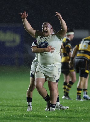 021025 - Swansea RFC v Newport RFC, Super Rygbi Cymru - Tom Crockett of Swansea celebrates on the final whistle