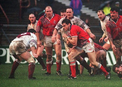 101294 - Swansea v Llanelli - Matthew Wintle of Llanelli takes on Robert Jones