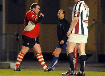 12.03.10 - Principality Premiership Rugby, Swansea v Pontypridd Ponty's Stust Williams walks back after being sent off 