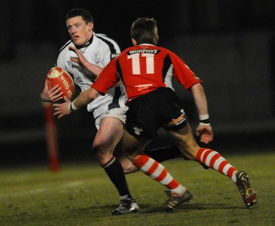 12.03.10 - Principality Premiership Rugby, Swansea v Pontypridd Swansea's Leigh Bevan tries to get through 