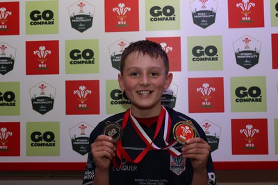 210324 - Swansea Valley v Mynydd Mawr - Welsh Schools Junior Group U11 DC Thomas Bowl Final - Player of the Match Owen Tancock of Mynydd Mawr