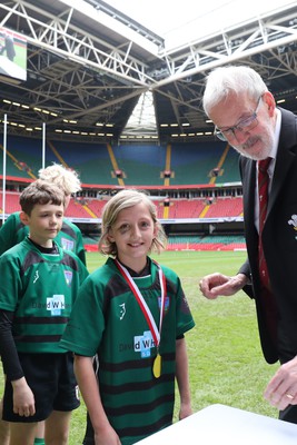 210324 - Swansea Valley v Mynydd Mawr - Welsh Schools Junior Group U11 DC Thomas Bowl Final - Players receive medals   