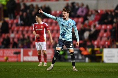 110226 - Swindon Town v Newport County - Sky Bet League 2 - Michael Spellman of Newport County