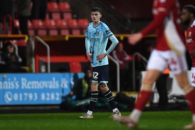 110226 - Swindon Town v Newport County - Sky Bet League 2 - Joe Thomas of Newport County scores an own goal