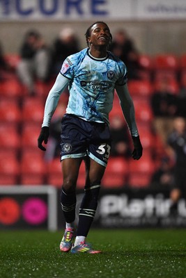 110226 - Swindon Town v Newport County - Sky Bet League 2 - A frustrated Tanatswa Nyakuhwa of Newport County