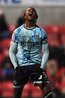 110226 - Swindon Town v Newport County - Sky Bet League 2 - A frustrated Tanatswa Nyakuhwa of Newport County