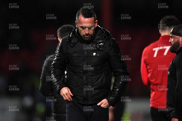 110226 - Swindon Town v Newport County - Sky Bet League 2 - Newport County Head Coach, Christian Fuchs after his side concedes the second goal