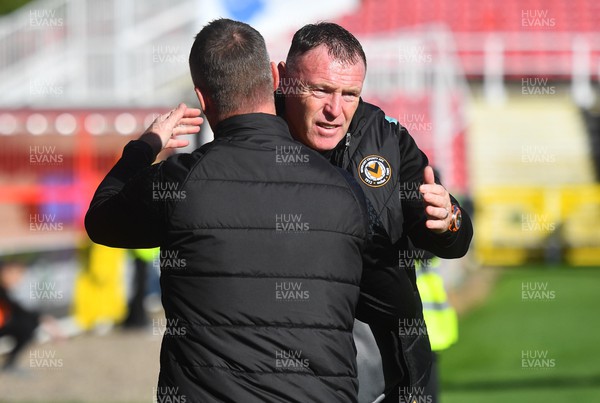 141023 - Swindon Town v Newport County - EFL SkyBet League 2 - Newport County manager Graham Coughlan and Swindon Town Manager Michael Flynn