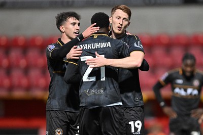 220926 - Swindon Town v Newport County - EFL Trophy -  Ged Garner of Newport County scores the first goal of the game