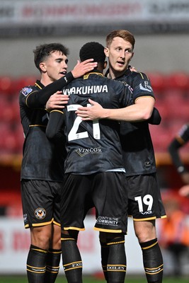 220926 - Swindon Town v Newport County - EFL Trophy -  Ged Garner of Newport County scores the first goal of the game