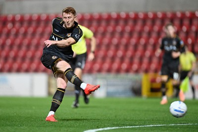 220926 - Swindon Town v Newport County - EFL Trophy -  Ged Garner of Newport County has a shot on goal