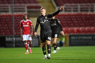 220926 - Swindon Town v Newport County - EFL Trophy -  Cole Jarvis of Newport County