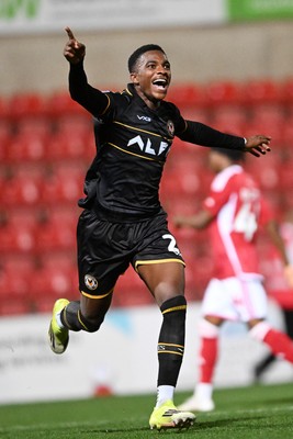 220926 - Swindon Town v Newport County - EFL Trophy -  Tanatswa Nyakuhwa of Newport County celebrates scoring a goal