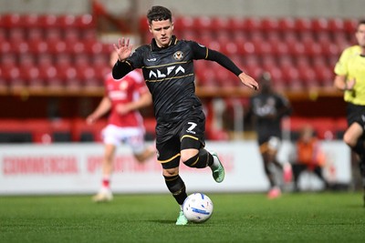 220926 - Swindon Town v Newport County - EFL Trophy -  Kieron Evans of Newport County