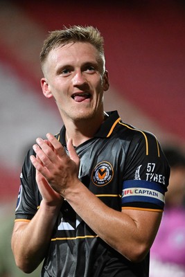 220926 - Swindon Town v Newport County - EFL Trophy -  Matt Smith of Newport County applauding fans at full time