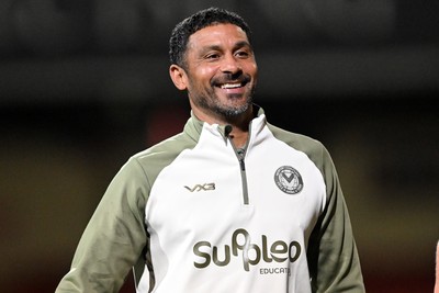 220926 - Swindon Town v Newport County - EFL Trophy -  Newport County Head Coach, Hayden Mullins at full time