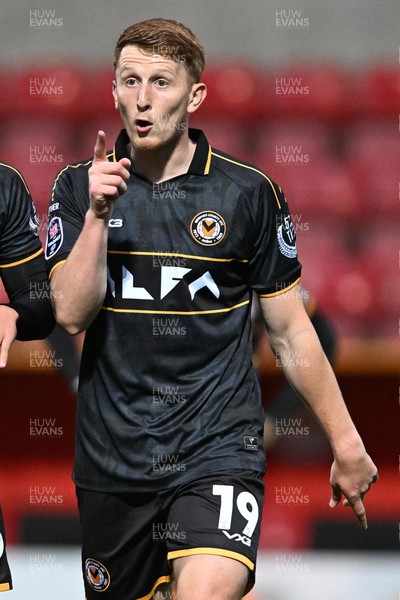 220926 - Swindon Town v Newport County - EFL Trophy -  Ged Garner of Newport County scores the first goal of the game