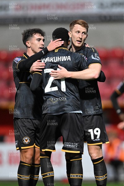 220926 - Swindon Town v Newport County - EFL Trophy -  Ged Garner of Newport County scores the first goal of the game