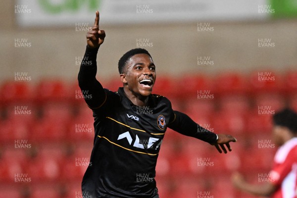 220926 - Swindon Town v Newport County - EFL Trophy -  Tanatswa Nyakuhwa of Newport County celebrates scoring a goal