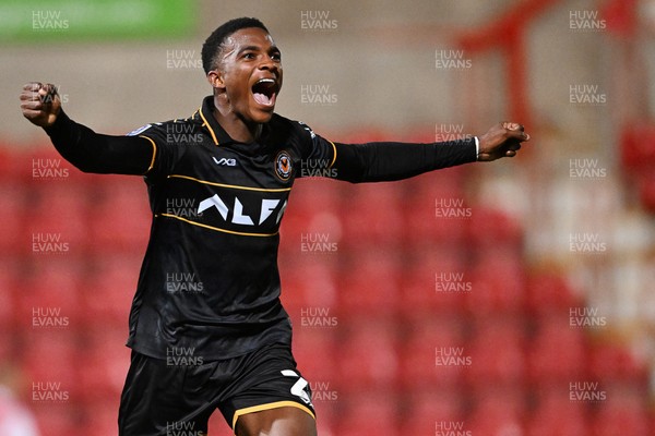 220926 - Swindon Town v Newport County - EFL Trophy -  Tanatswa Nyakuhwa of Newport County celebrates scoring a goal