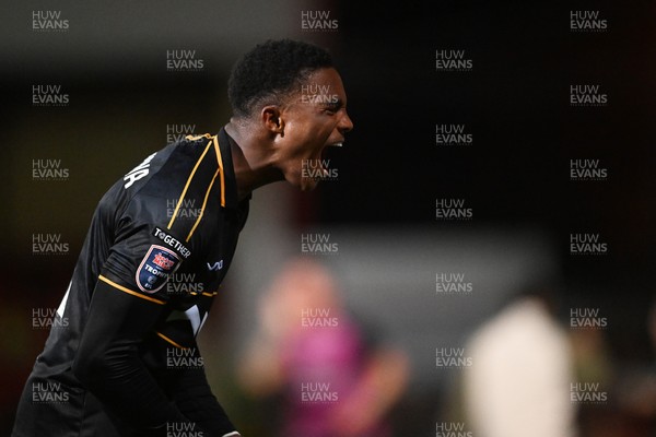 220926 - Swindon Town v Newport County - EFL Trophy -  Tanatswa Nyakuhwa of Newport County celebrates scoring a goal