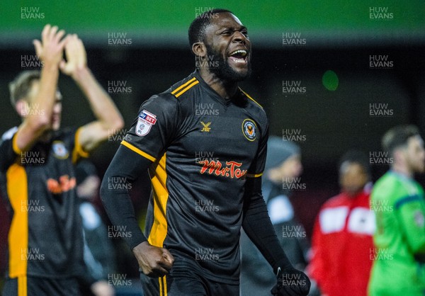 251117 - Swindon Town v Newport County - Sky Bet League 2 - Newport County forward Frank Nouble (10) celebrates after his sides 1-0 win