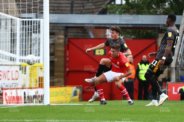 280919 - Swindon Town v Newport County - EFL SkyBet League 2 - Danny McNamara of Newport County can only watch as the ball goes narrowly wide 