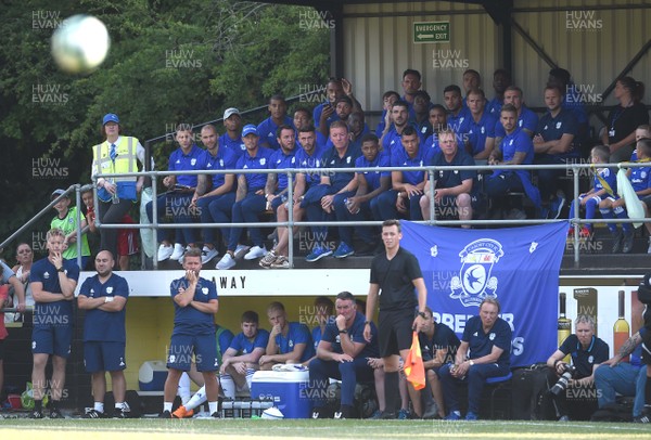 130718 - Taff's Well v Cardiff City - Preseason Friendly - Cardiff City players and staff look on