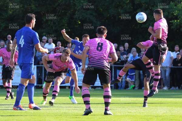 140717 - Taffs Well v Cardiff City, Pre-season Friendly -  Anthony Pilkington of Cardiff City shoots to score goal