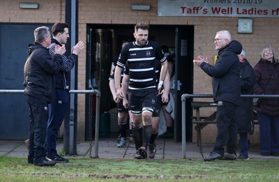 201225 - Taffs Well v Pentyrch - Admiral National League 2 East Central - Nick Jones of Pentyrch plays in his 100th game for the club, he has come through their mini and junior section and been a one-club man all his life