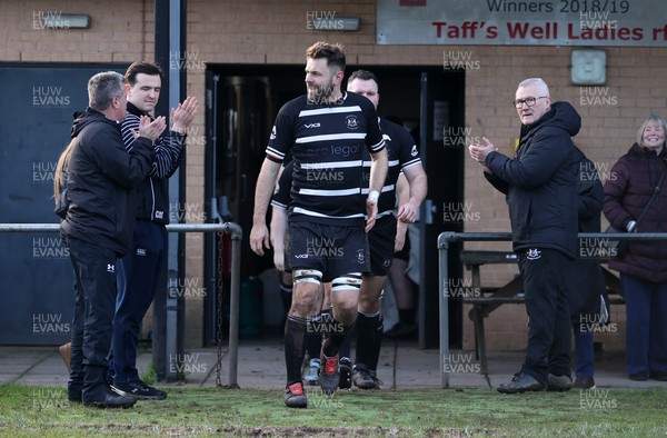201225 - Taffs Well v Pentyrch - Admiral National League 2 East Central - Nick Jones of Pentyrch plays in his 100th game for the club, he has come through their mini and junior section and been a one-club man all his life