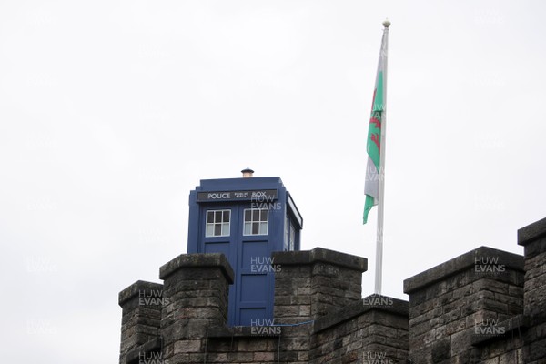 261113 - The Doctor Who Tardis on top of Cardiff Castle today 