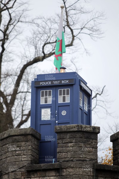 261113 - The Doctor Who Tardis on top of Cardiff Castle today 