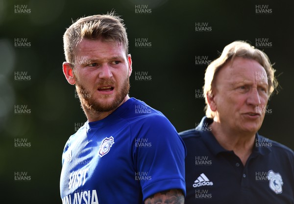 170717 - Tavistock v Cardiff City - Aron Gunnarsson of Cardiff City and Neil Warnock