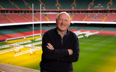 250124 - New Welsh Rugby Union President Terry Cobner at the Principality Stadium, Cardiff