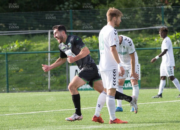 290721 - The New Saints FC v KF Kauno Zalgiris, Europa Conference League 2nd qualifying round, 2nd leg - Louis Robles of The New Saints celebrates after scoring the second goal
